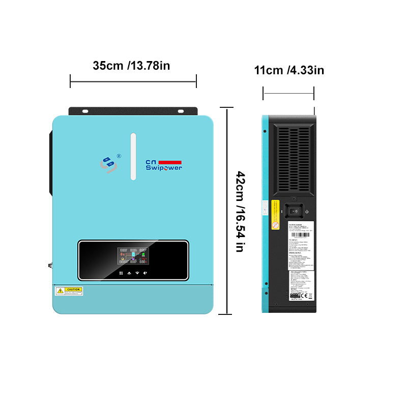 Inversor solar híbrido con MPPT 120A Controlador de carga solar ON/OFF Grid 3600W 24VDC 120VAC