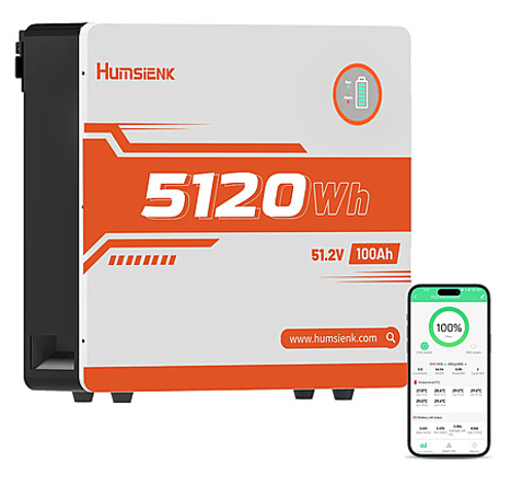 Batería de Litio LiFePO₄ 48V 100Ah – 5.12 kWh | Bluetooth | Balanceo Activo | Montaje en Pared | BMS 100A | LCD | 6000+ Ciclos | Grado A
