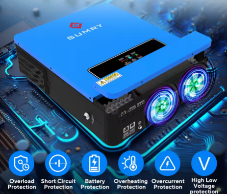 Inversor solar híbrido con MPPT 120A Controlador de carga solar ON/OFF Grid 3600W 24VDC 120VAC